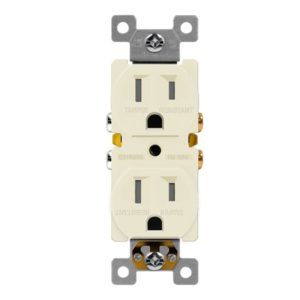 Enerlites 61580-TR-LA Residential Grade 15A Tamper-Resistant Duplex Receptacle, Light Almond