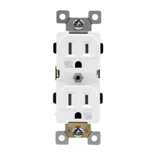 Enerlites 61580-TWR-W Residential Grade 15A Tamper and Weather Resistant Duplex Receptacle, 5-15R, White