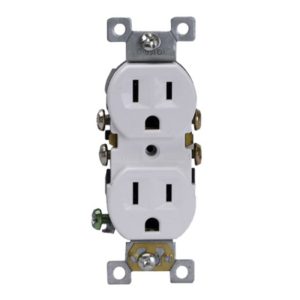 Enerlites 61580-W Residential Grade 15A Self-Grounding Duplex Receptacle, White