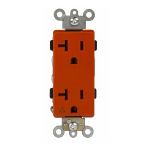 Enerlites 62000-IG-O Orange 20A Isolated Duplex GFCI Receptacle