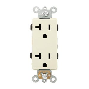 Enerlites 62000-LA Light Almond 20 Amp 120-Volt Commercial Grade Self-Ground Decorator Receptacle