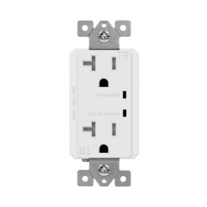 Enerlites 62001-TRSS-W White Residential Grade 20A Tamper-Resistant Duplex Receptacle with Surge Suppressor