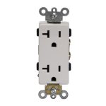 Enerlites 62001-W White 20 Amp 120-Volt Commercial Grade Self-Ground Decorator Receptacle