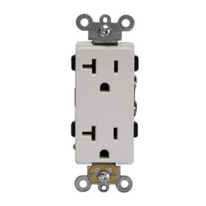 Enerlites 62001-W White 20 Amp 120-Volt Commercial Grade Self-Ground Decorator Receptacle