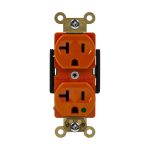 Enerlites 62020-O Orange Hospital Grade 20A Receptacle, 6-15R