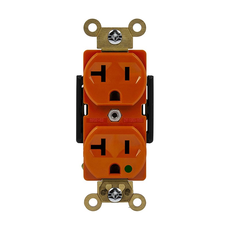 Enerlites 62020-O Orange Hospital Grade 20A Receptacle, 6-15R