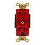 Enerlites 62021-R Red Hospital Grade 20A Receptacle, 6-20R