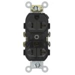 Enerlites 62040-BK Black Commercial Grade 20A Duplex Receptacle