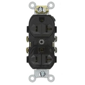 Enerlites 62040-TR-BK Commercial Grade 20A Tamper-Resistant Duplex Receptacle, 5-20R, Black