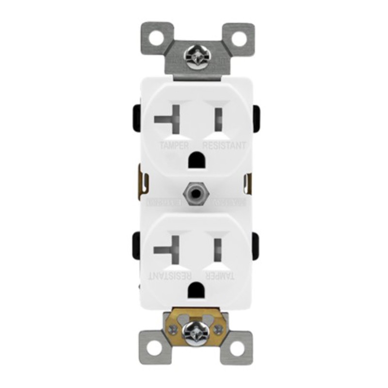 Enerlites 62040-TWR-I Commercial Grade 20A Tamper and Weather Resistant Duplex Receptacle, 5-20R, Ivory
