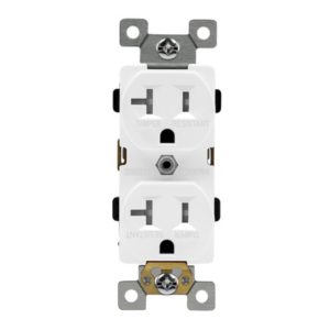 Enerlites 62040-TWR-W Commercial Grade 20A Tamper and Weather Resistant Duplex Receptacle, 5-20R, White