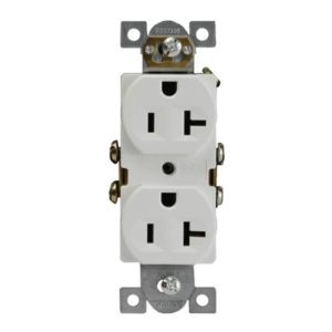 Enerlites 62040-W White Commercial Grade 20A Duplex Receptacle