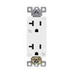 Enerlites 62060-TWR-W Commercial Grade 20A Decorator Style Tamper and Weather Resistant Duplex Receptacle, 5-20R, White