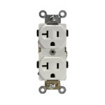Enerlites 62080-I Industrial Grade Heavy Duty 20A Duplex Receptacle, 5-20R, Ivory
