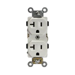 Enerlites 62080-I Industrial Grade Heavy Duty 20A Duplex Receptacle, 5-20R, Ivory