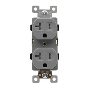 Enerlites 62080-TR-GY Industrial Grade Heavy Duty 20A Tamper-Resistant Duplex Receptacle, 5-20R, Gray