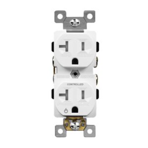 Enerlites 62080-TR-PLH-W Half Controlled 20A Tamper-Resistant Duplex Style Plug Load Receptacle, 5-20R, White