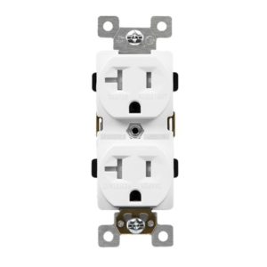 Enerlites 62080-TR-W Industrial Grade Heavy Duty 20A Tamper-Resistant Duplex Receptacle, 5-20R, White