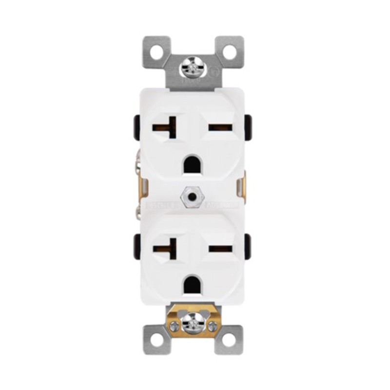 Enerlites 62081-I Industrial Grade Heavy Duty 15A Duplex Receptacle, 6-20R, Ivory