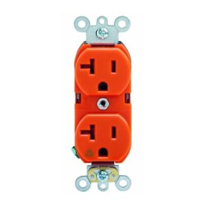Enerlites 62110-O 20 Amp Isolated Ground Duplex Receptacle, Orange
