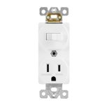 Enerlites 62150-TR-GY Combination 15A Switch/Tamper-Resistant Receptacle, Single Pole, Gray