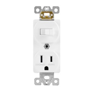 Enerlites 62150-TR-GY Combination 15A Switch/Tamper-Resistant Receptacle, Single Pole, Gray