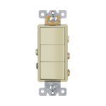 Enerlites 62755-I Elite Series Triple Rocker Switches, Single Pole, Ivory