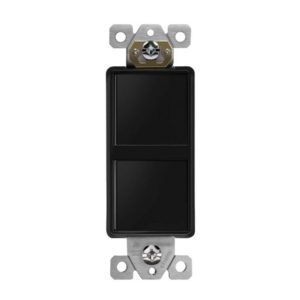 Enerlites 62834-BK Dual Rocker Switches, Single Pole, Black