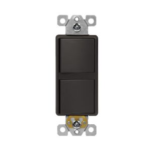 Enerlites 62834-DB Dual Rocker Switches, Single Pole, Dark Bronze