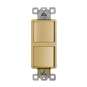 Enerlites 62834-GD Dual Rocker Switches, Single Pole, Gold