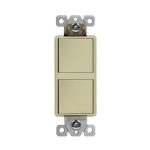 Enerlites 62834-I Dual Rocker Switches, Single Pole, Ivory