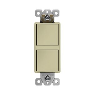 Enerlites 62834-I Dual Rocker Switches, Single Pole, Ivory