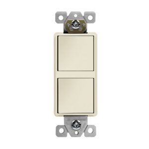 Enerlites 62834-LA Dual Rocker Switches, Single Pole, Light Almond
