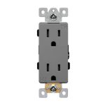 Enerlites 63150-TR-GY Industrial Grade Heavy Duty 15A Decorator Tamper Resistant Receptacle, 5-15R, Gray