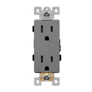 Enerlites 63150-TR-GY Industrial Grade Heavy Duty 15A Decorator Tamper Resistant Receptacle, 5-15R, Gray