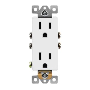 Enerlites 63150-TR-W Industrial Grade Heavy Duty 15A Decorator Tamper Resistant Receptacle, 5-15R, White