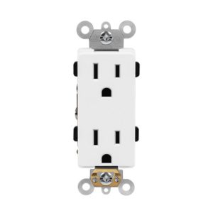 Enerlites 63150-W Industrial Grade Heavy Duty 15A Decorator Receptacle, 5-15R, White