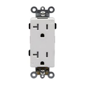 Enerlites 63200-TR-W Industrial Grade Heavy Duty 20A Decorator Tamper Resistant Receptacle, 5-20R, White