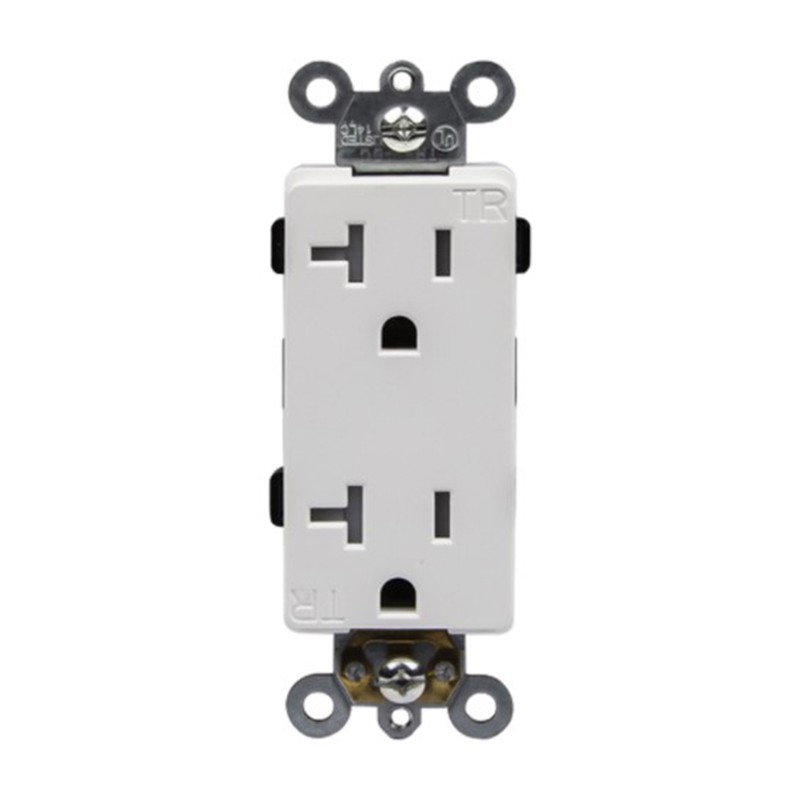 Enerlites 63200-TR-W Industrial Grade Heavy Duty 20A Decorator Tamper Resistant Receptacle, 5-20R, White