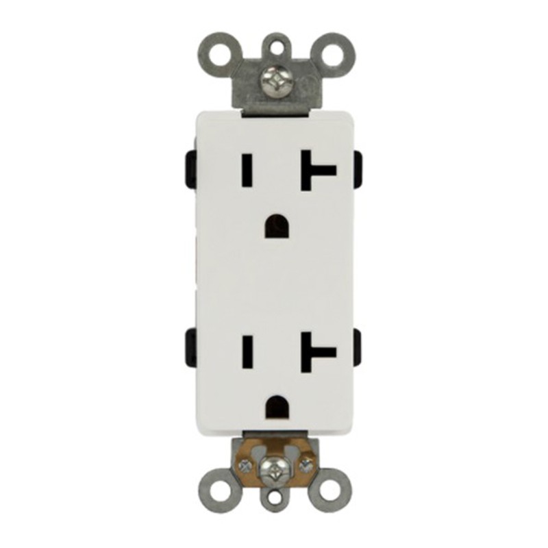 Enerlites 63201-W Industrial Grade Heavy Duty 15A Decorator Receptacle, 6-20R, White