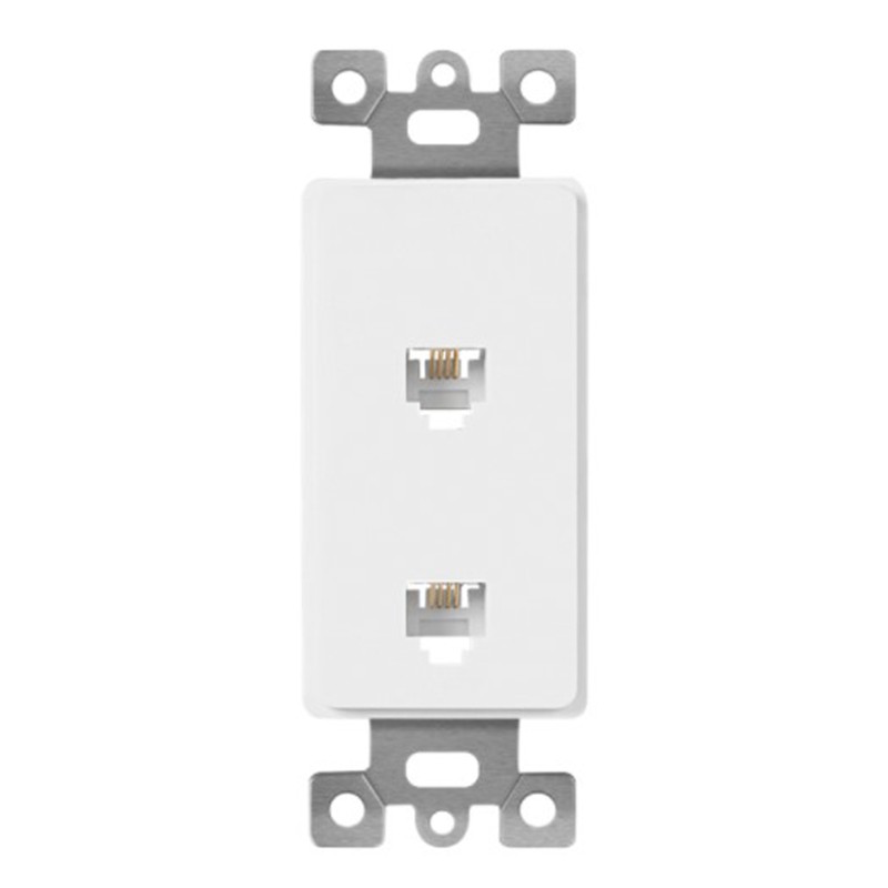 Enerlites 6503-I Moded-in VoiceAnd Audio Video duplex RJ11 Jacks, Ivory