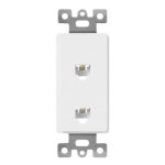 Enerlites 6503-LA Moded-in Voice And Audio Video duplex RJ11 Jacks, Light Almond