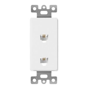 Enerlites 6503-W Moded-in Voice And Audio Video duplex RJ11 Jacks, White