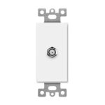 Enerlites 6505-LA Molded-in Voice And Audio/Video Single F-Type Connector Wall Jack Female to Female, Light Almond