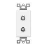 Enerlites 6506-W Molded-in Voice And Audio/Video Duplex F-Type Connector Wall Jacks Female to Female, White