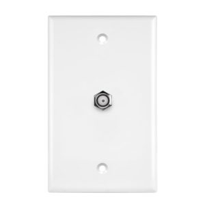 Enerlites 6601-W CATV Jacks 1 Gang Single F-Type Connector, White