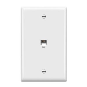 Enerlites 6611-I Telephone Wall Jacks 1 Gang, Ivory