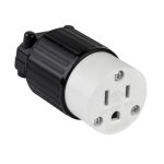 Enerlites 66201-BK Straight Blade Cord Connector, 15A, 5-15C