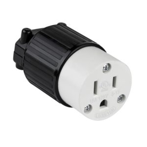 Enerlites 66201-BK Straight Blade Cord Connector, 15A, 5-15C