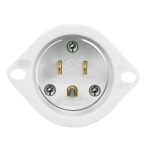Enerlites 66203-W Straight Blade Flanged Inlet, 15A, 5-15PFI